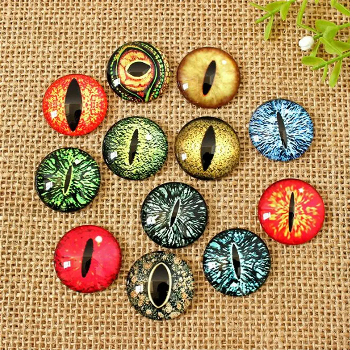 5pcs/set Dragon Eye Fridge Magnets Glass Cabochon Stickers Home Decor 16/20/25/30mm