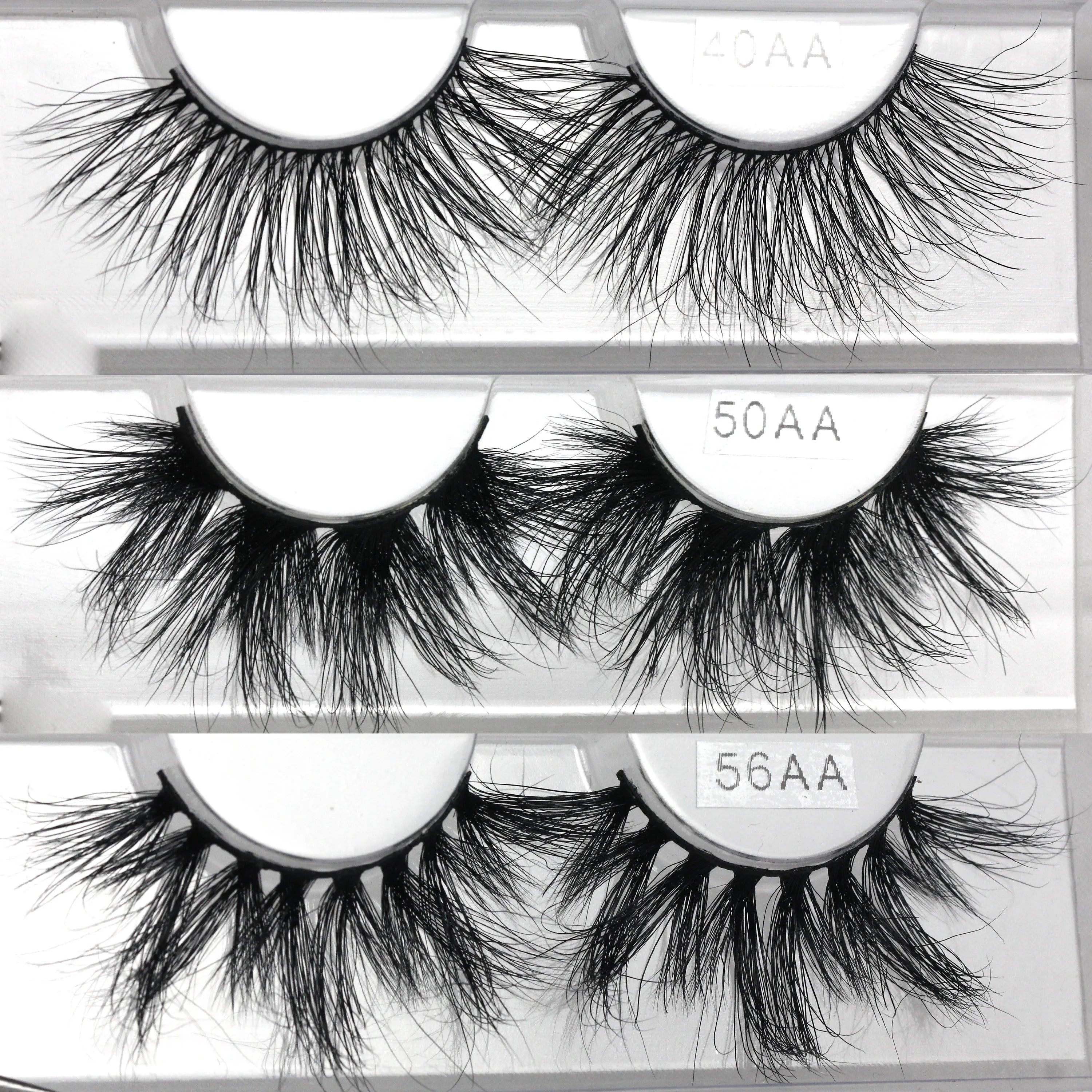 50AA 100% Real Fluffy 25mm 3D Mink Lashes Wholesale Bulk Natural Full Strip Eyelashes 30mm False Eyelashes From Vendor Lashes3D