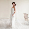 IVANHOE Soft Sheer Pure White Bridal Headdress Single Layer Comb Style Bridal Hair Accessory Wedding Headdress