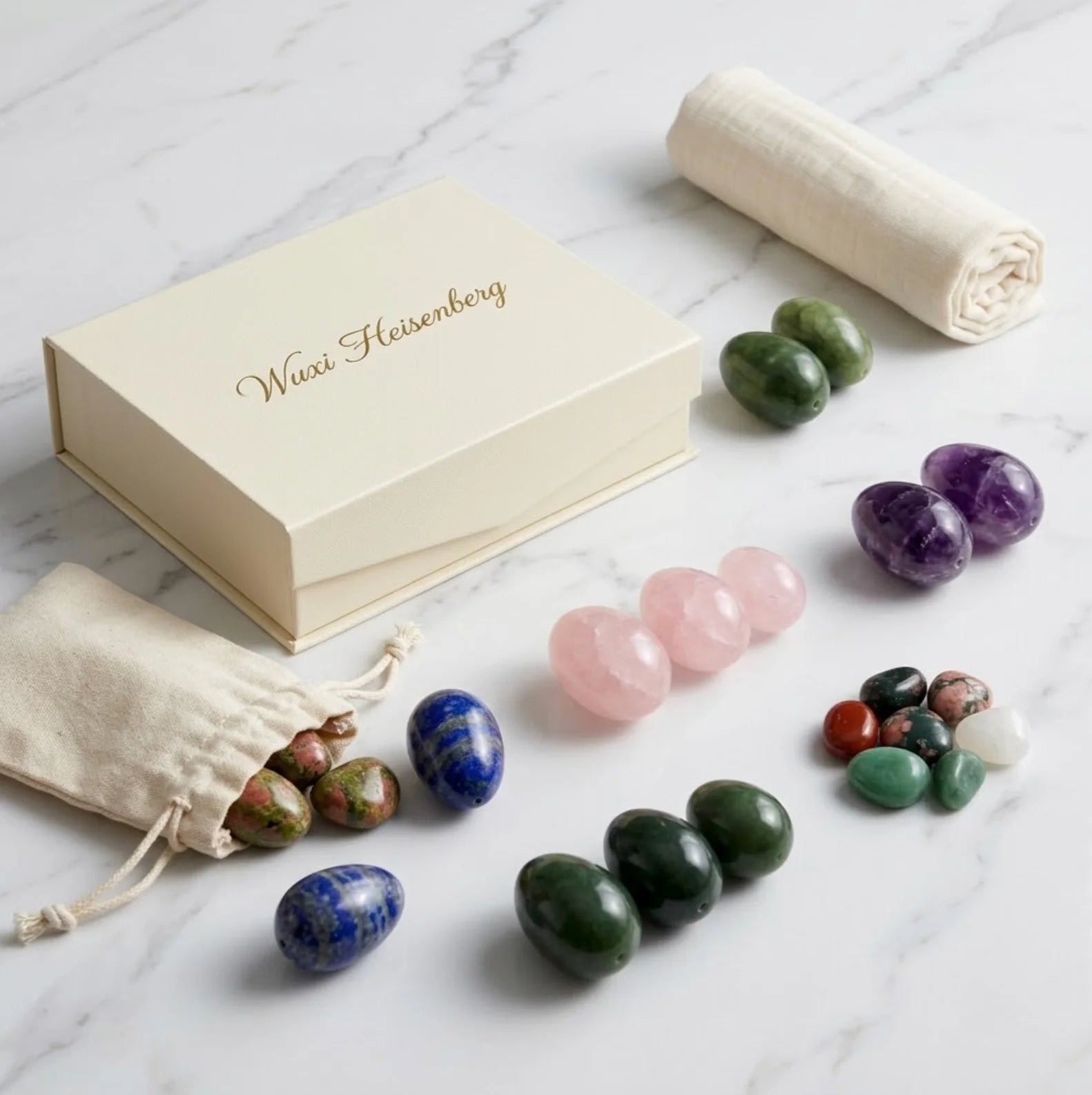 Genuine Nephrite Jade Yoni Eggs Women Vaginal Massage 3 Pcs Set Yoni Egg for Pelvic Muscle Floor Exerciser Kegel Ball