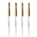 Top Quality Various USA Size Acrylic Handle Gold Ferrule 100% Kolinsky Acrylic Nail Brush Round Shape Oval Shape