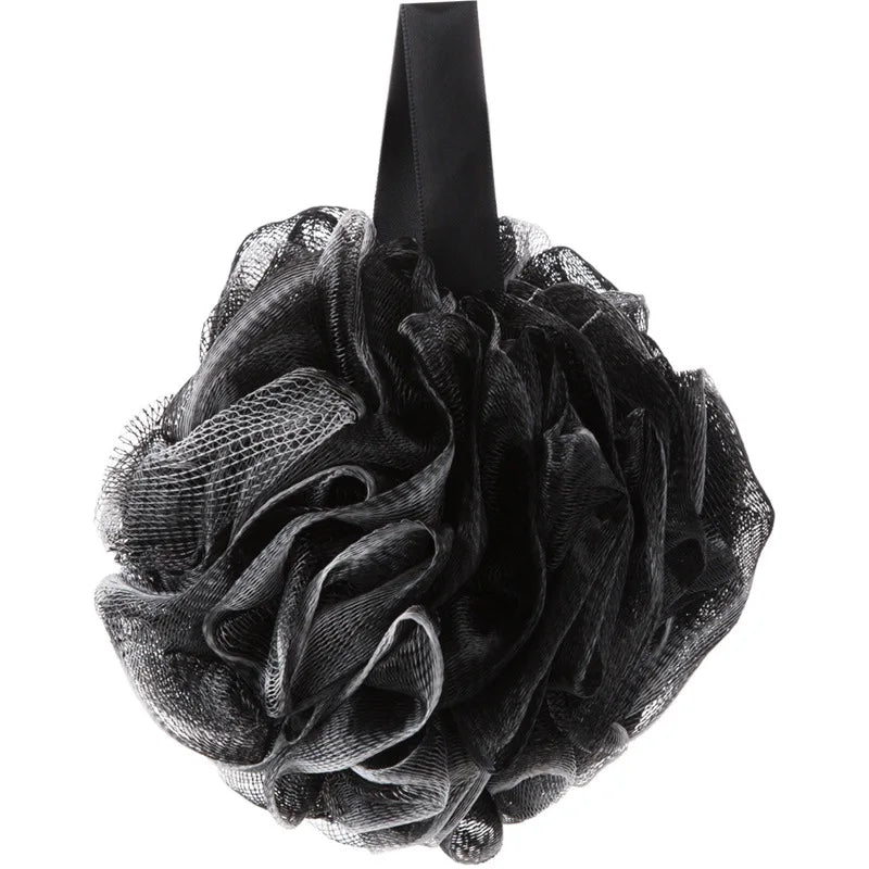 New Arrive  Large Size 50g 60g Black Bath Ball  Flower Bath Shower Ball Sponge Natural Eco Friendly Body Bath Ball