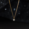 Fashion 925 Sterling Silver Simple Small Zircon Pendant Necklace Jewelry 18K Gold Plated Collarbone Chain Necklace for Women