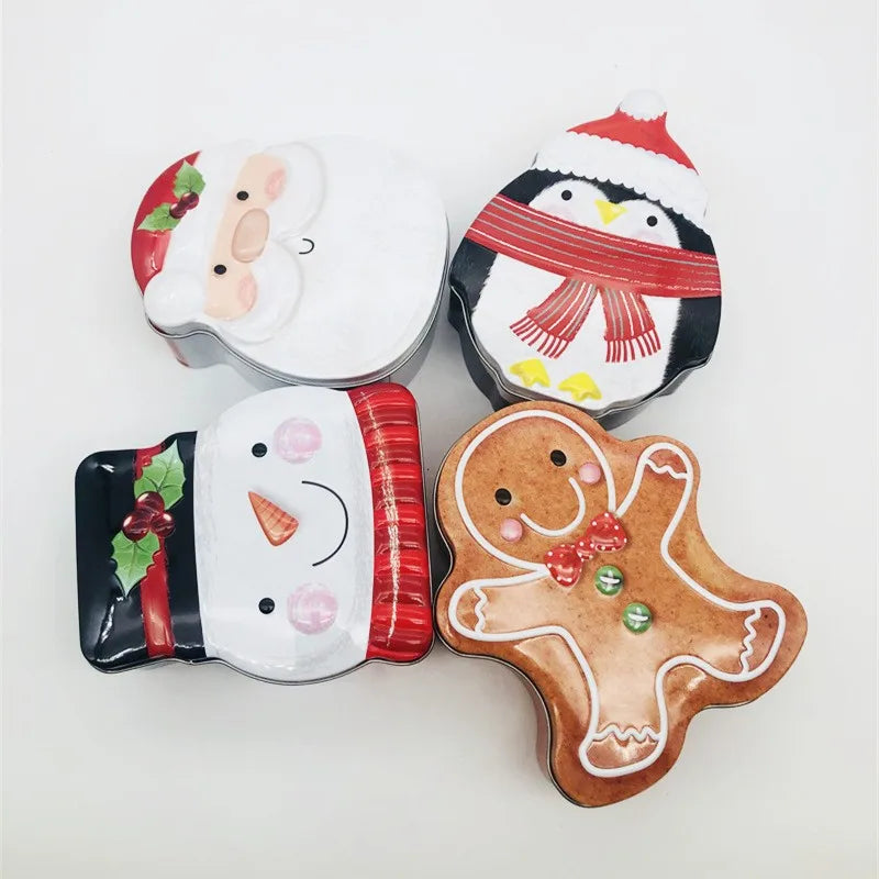 Low MOQ New Design Cute Christmas Tin Box for Candy Custom Metal Box Cookie Chocolate Packaging Christmas Box
