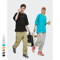 2021 Summer Street Style Shirts 250gsm Cotton Solid Color American Oversized Fit Embossing T Shirts for Men