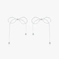 925 Sterling Silver Simple Fine Jewelry Snake Chain Handmade Bowknot Stud Earrings for Women