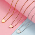 Trendy Simple Design PVD Plated 18K Gold Silver Rose 316L Stainless Steel Women Tiny Heart Shaped Pendant Necklace Jewelry