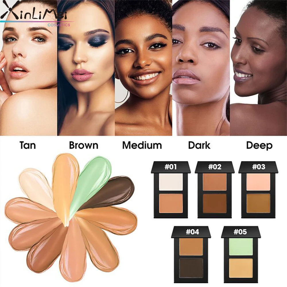 Private Label Light Dark Orange Green Color Corrector Concealer Makeup Brow Concealer Palette