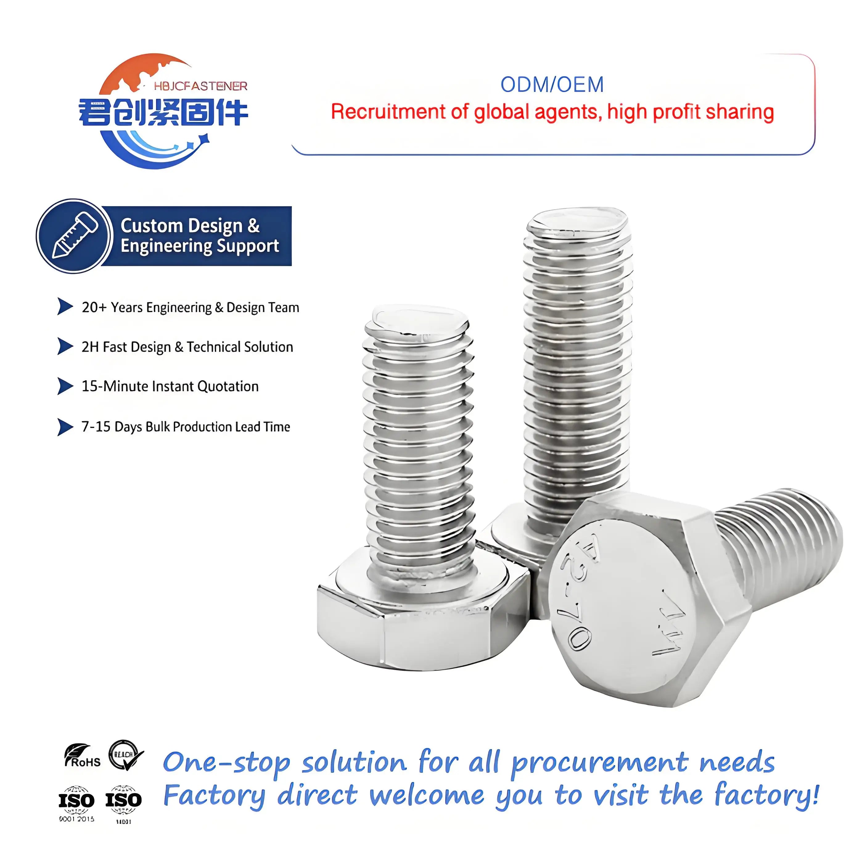 DIY Grade M4-M10 Flange Bolts Nuts Manufacturer External Hexagonal Machine Screws Anti-Slip Padded Zinc Finish DIN ASME