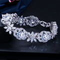 Newest Design Luxury Cubic Zirconia Tennis Bracelet Women's Gold Plated Bridal Wedding Party Extension Stunning Brass Gift