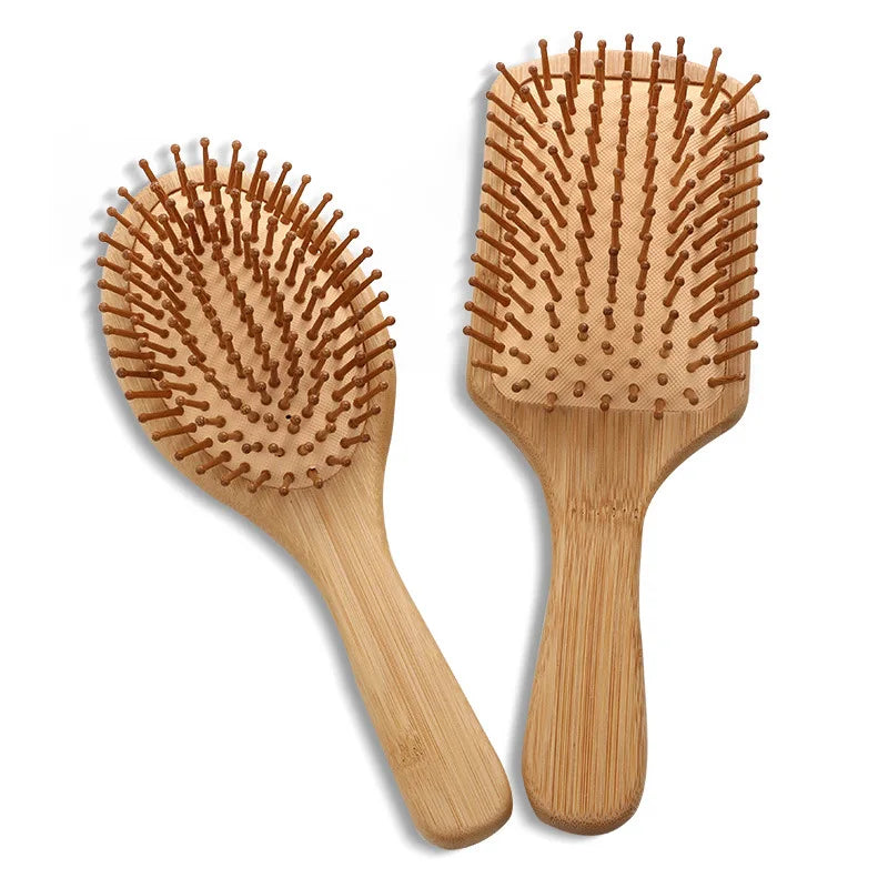 Factory Cheap Paddle Bamboo Wood Hair Scalp Massage Brush Air Cushion Rectangle Hair Brush