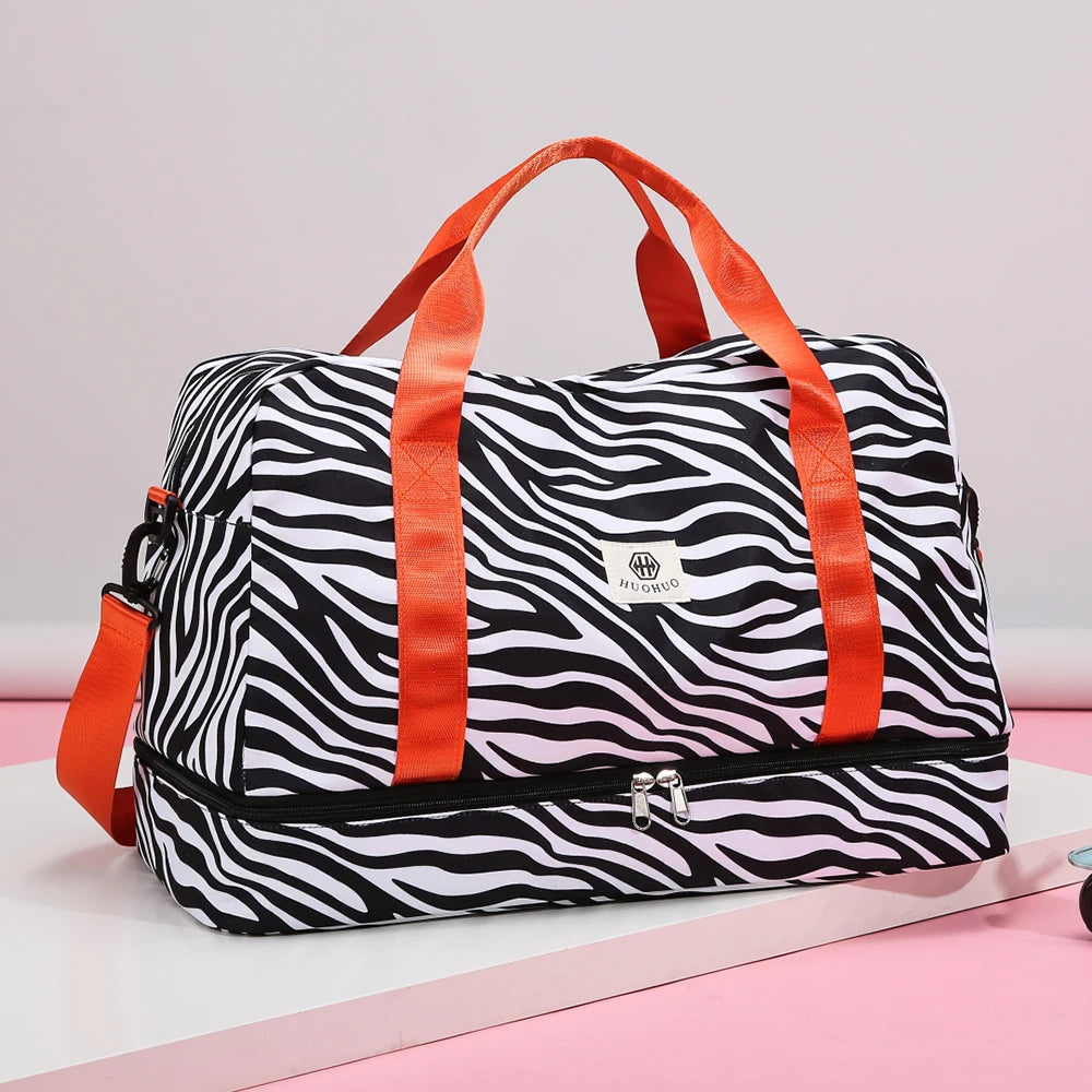 2025 Sports Fitness Polyester Luggage Bag Wet Dry Separation Separate Shoe Compartment Zipper for Swimming Fashion Hand Bag