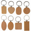 Factory Outlet Custom Laser Engraved Silkscreen Logo Wooden Keychain Cheap Promotional Blank Souvenir Llavero Carabiner Keychain