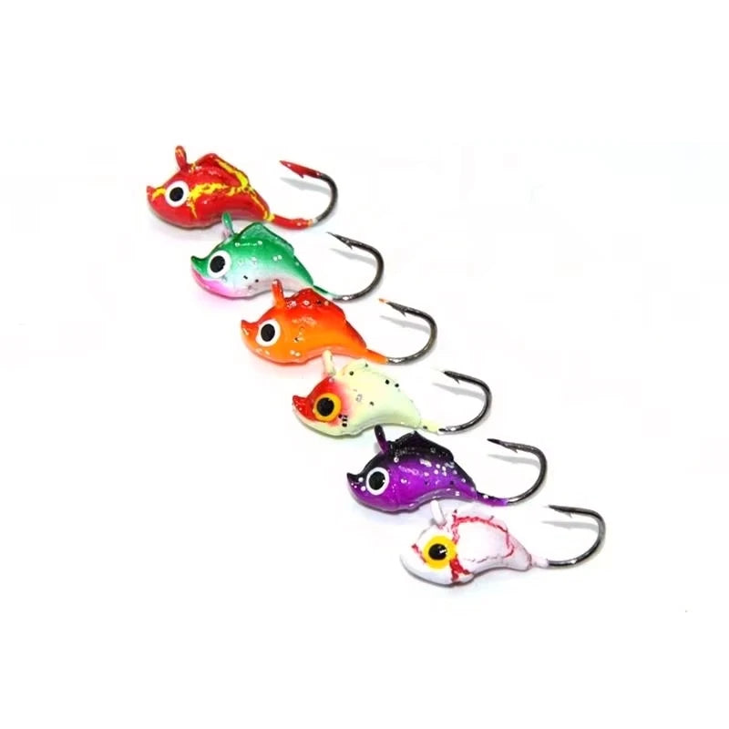 TAKEDO  SP14 18pcs/Box 0.8g 1.2g 1.8g  Luminous Winter Mini Lead Jig Fishing Jig Head Hook  Ice Lure Ice Fishing Jigs