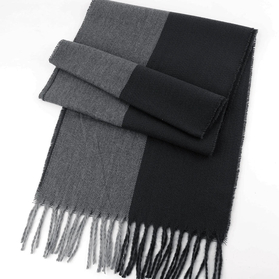 Mens Winter Scarf Warm Long Plaid Classic Tassel Scarf for Women Men