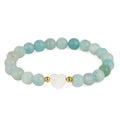 4/6/8mm Shell Heart Natural Stone Bracelet