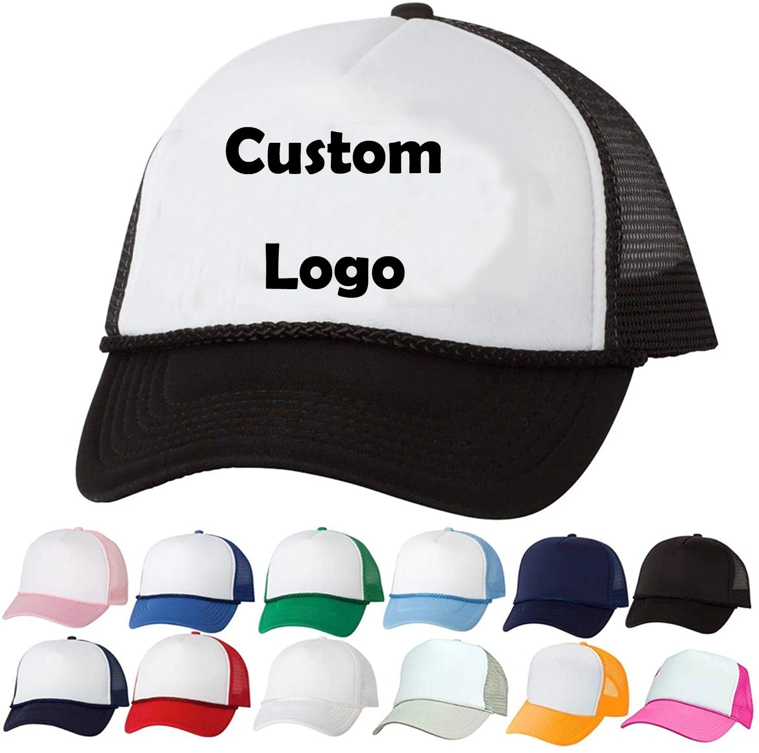 Gorras Gorros Promotional Gift Adjustable Embroidered Custom Logo Printed Summer Blank Baseball Red White Mesh Foam Trucker Cap