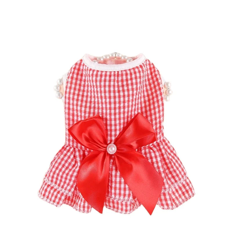 Hot Selling New Style Breathable Cool Spring Summer Vertical Striped Butterfly Skirt Dress for Pet Small Dogs