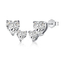 Dylam Iced Out Stud Earrings for Women Screw-Back Hypoallergenic CZ Heart Stud Earrings Ear Studs for Women