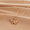 INS Style Vintage Bowknot Butterfly Knot Necklace Women Luxury High-End Titanium Steel Link Chain Versatile Zircon Pendant Party