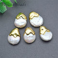 Wholesale Jewelry Natural Freshwater Pearl Freeform Gold Plated Waterdrop Drop Loose Pearl Beads for Earring Bracelet Necklace