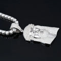 Iced GRA VVS. Moissanite Jesus Christ Pendant and Tennis Chain Christian Hip Hop Bling 925 Silver Pendant for Men Jewelry
