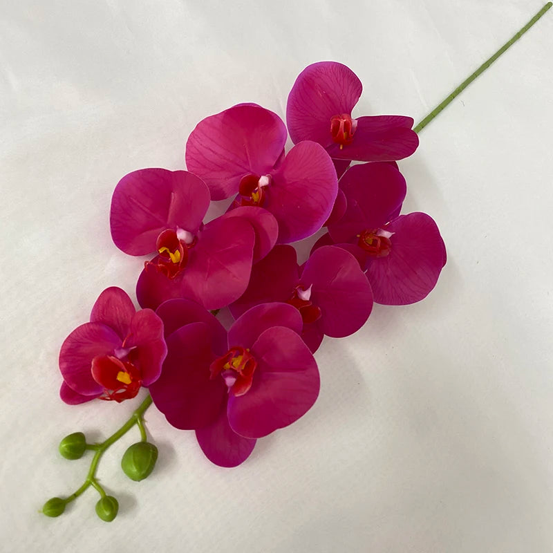 Multicolor-Rose Red Modern Style Artificial Flower Wedding Decoration New Single 7-headed Phalaenopsis