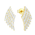 QX Custom OEM Women Gift Zircon Gemstone Fine Jewelry Luxury 925 Sterling Silver 18K Gold Plated Studs Earrings