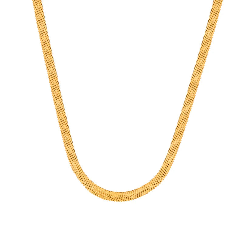 Latest Fashion Trendy Stainless Steel Gold Plated Chains Titanium Material Necklace with Pearl Main Stone Women's Party Outfit