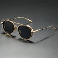 Fashion Vintage Retro Man Women Metal Circle Round Sunglasses Frame Designer Circle Shades  Double Bridge Sunglasses for Man