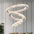 German Warehouse Customize Modern 47W Cool Light Hanging 3 Ring Crystal Chandelier Modern Ceiling Pendent Light