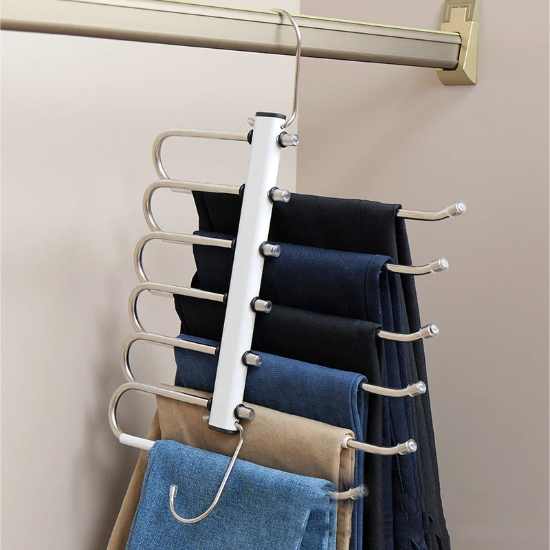 Portable 6-Layer Detachable Collapsible Clothes Rack Lightweight Closet Accessories for Saving for Bathroom Kitchen Living Room