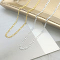Fine Jewelry Sterling 925 Chains Silver  Figaro Chain Thin Bracelet  1.6 mm 18 K Gold Plated for Women Necklace