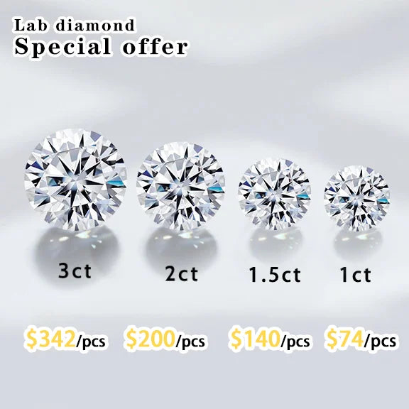 Starsgem HPHT CVD VS Round Cut 0.5-4ct Round Cut Loose Lab Grown Diamond