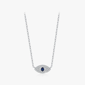 Clavicle Chain Link for Women Party Fine Jewelry Fashion Accessories 925 Sterling Silver Mysterious Evil Eyes Pendant Necklace