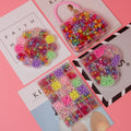 DIY Kids Plastic Pearl Necklace Bracelet Bead Making Kit Colorful Girls Ring Jewelry Beads Making With Box