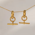 Dropshipping Chic 18K Gold PVD Plated Stick Hoop Earrings Tarnish Free Stainless Steel Earrings for Women