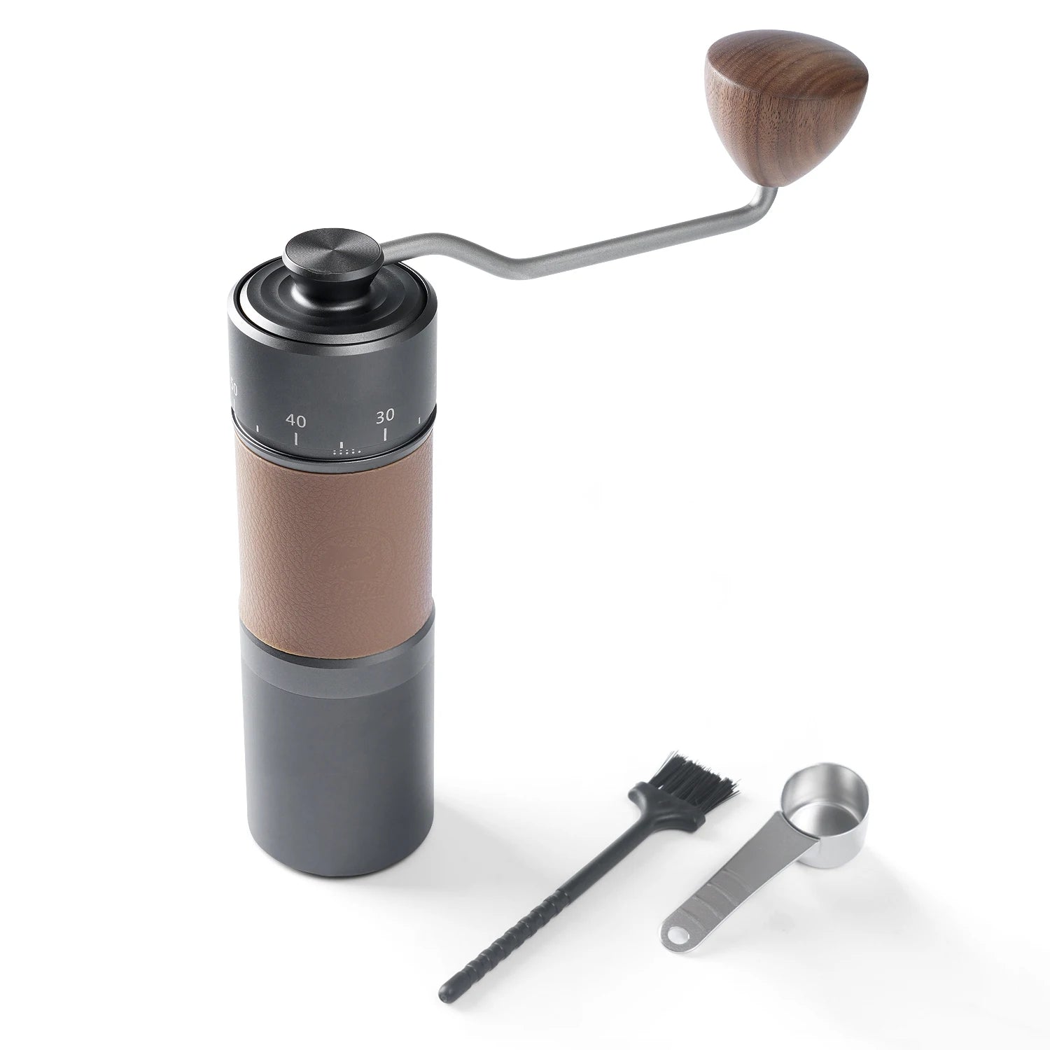 ICafilas Premium Manual Coffee Grinder Capacity 30g with CNC Stainless Steel Conical Burr - Internal Adjustable Setting 7 Core