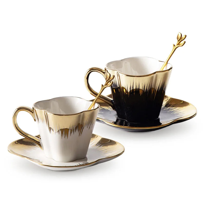 Porcelain/ceramic Coffee Cups and Saucers Ceramic Espresso Cups with Saucers