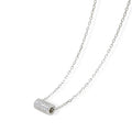 Sterling Silver Cubic Zirconia Eternity Pendant Necklace Pave Barrel Silver Necklace