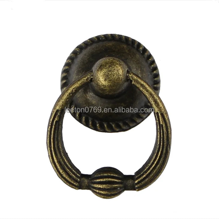 Stock Supply Box Accessories 27 X 37mm Zinc Alloy Antique Drawer Pull Handle