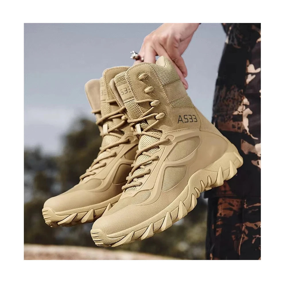 Sturdyarmor ODM Chile High-ankle Waterproof Wear Resistant Sand Tactical Boots Side Zipper PU/Rubber Material Training Hiking