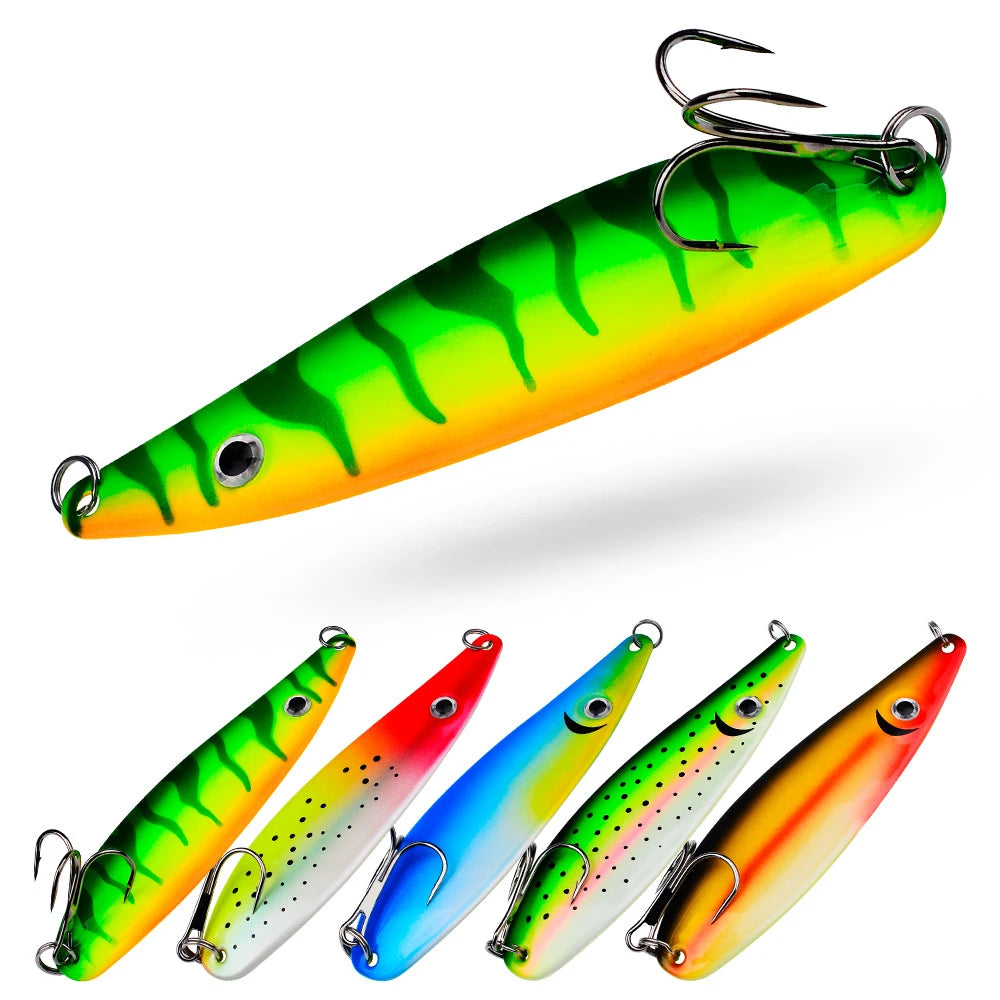 SNEDA Factory Price 115MM 18.5G 1/0# Treble Hook Colorful Spinner Spoon Fishing Lures for Saltwater Freshwater
