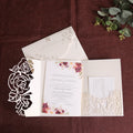 Cheap Flower Shape Laser Cut Card Wedding Invitations Laser Cut Pocket Wedding Invitations 2021