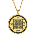 Sun Religious Solomon Jewelry Magic Square Talisman Charm Protection Wealth Amulet Laser Cut Stainless Steel Pendant Necklace