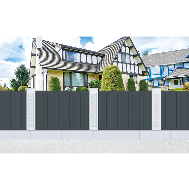 Aluminum Outdoor Garden Fences Panel  6X8 Solid  Decorative Metal Fence Panels