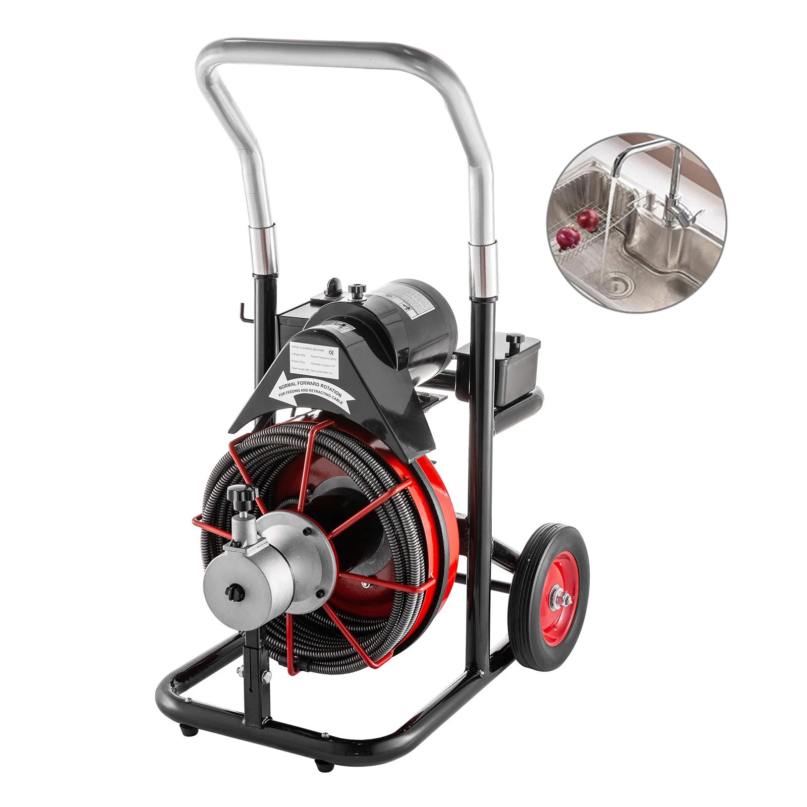 New Plastic Electric 75FT X 3/8" Clean Equipment Sewage Drain Auger Pipe Cleaner Machine