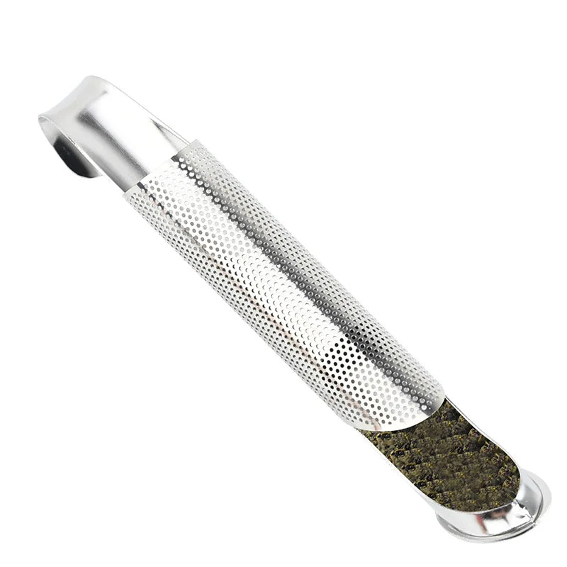 Convenient 18/10 Food Grade Stainless Steel Tea Infuser Strainer Wholesale Stick Pipe Cylindrical Tea Tube Metal Mug Drinkware