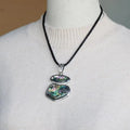 Huiying New Abalone HOT SALE Colorful Glass Healing Gemstone Silver Fashion Bracelet Women Pendant Jewelry