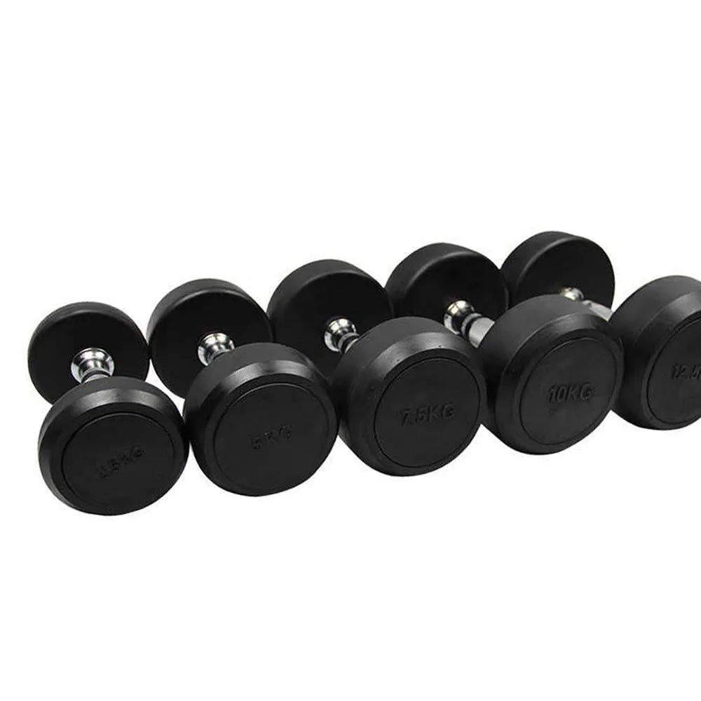 Round 10kg 20kg Rubber Hex Dumbbells Durable Fitness Gym Equipment for Weight Lifting